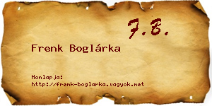 Frenk Boglárka névjegykártya